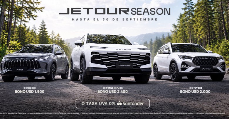 Jetour season: bonificaciones de hasta usd 2.400 y financiación a tasa 0% para sus suv